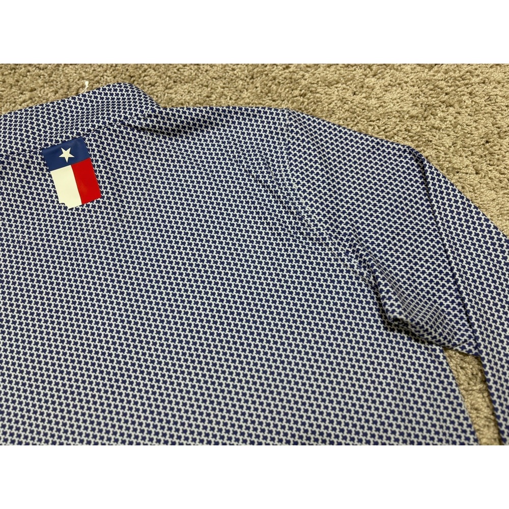 Rhoback 1/4 Q-Zip Performance Pullover Dont Mess Texas AOP Blue White Mens Small - Picture 11 of 16